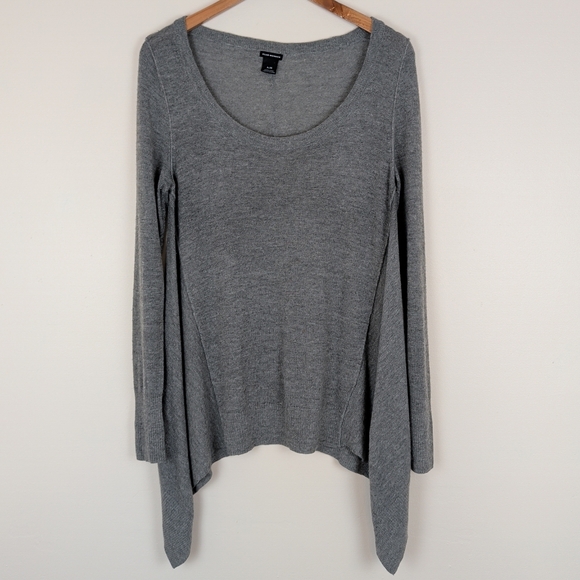 Club Monaco Grey Shark Bite Hem Alpaca & Wool Blend Tunic Top - Picture 1 of 9